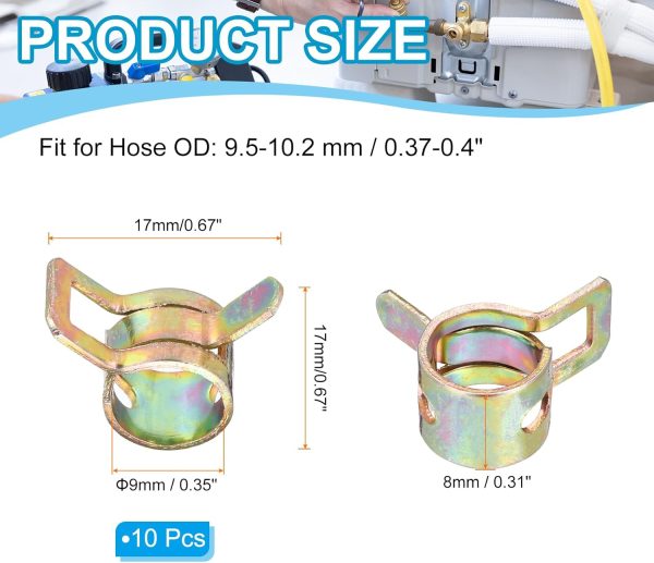 PATIKIL Spring Hose Clamps Zinc Plated 65Mn Steel Leak Proof-1
