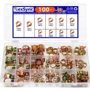 NexSync Spring Hose Clamps 65 Manganese Steel Double Ear-0