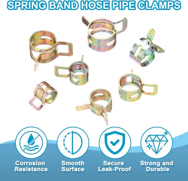 PATIKIL Spring Hose Clamps Zinc Plated 65Mn Steel Leak Proof-3