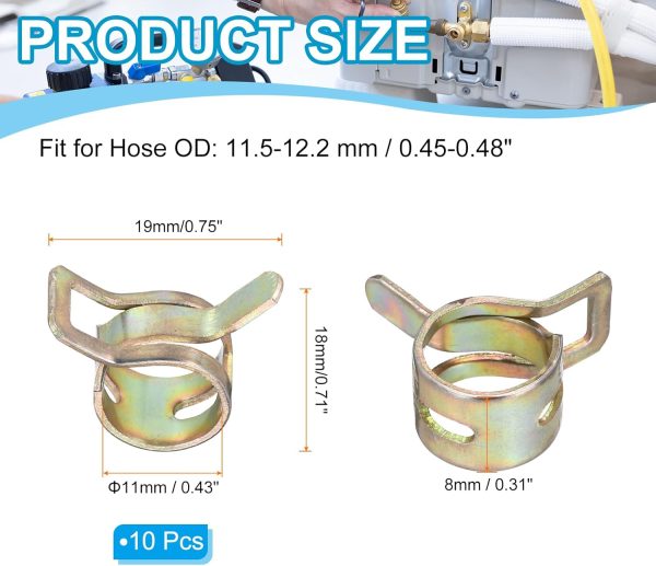 PATIKIL Spring Hose Clamps Zinc Plated 65Mn Steel Leak Proof-1