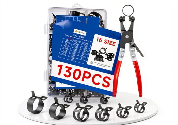Spring Hose Clamps by SEKSUALA 130-Piece Assortment Kit-0