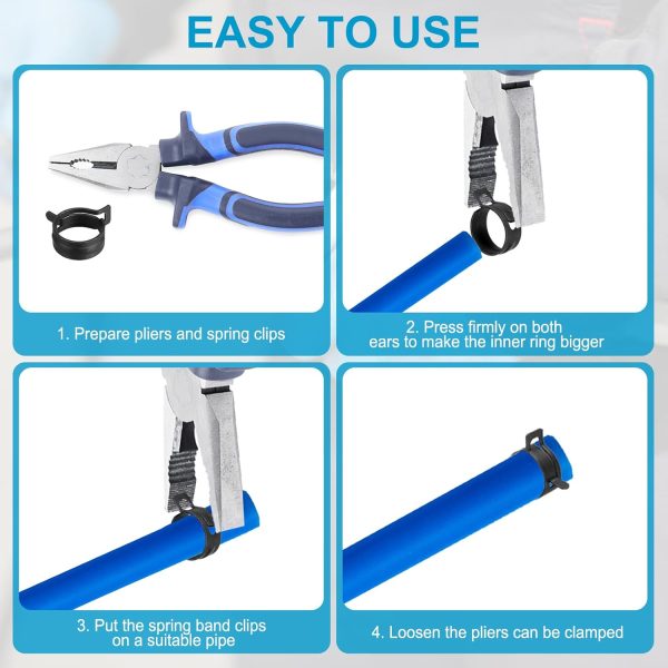PATIKIL Spring Hose Clamps Zinc Plated 65Mn Steel Leak Proof-4