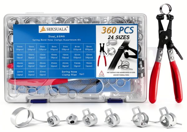 SEKSUALA Spring Hose Clamps 360pcs 5-34mm Steel_65Mn-0