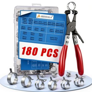 SEKSUALA Spring Hose Clamps 180pcs Grey-0