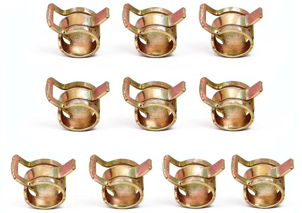 PATIKIL spring hose clamps installed on a vacuum hose in an automotive engine