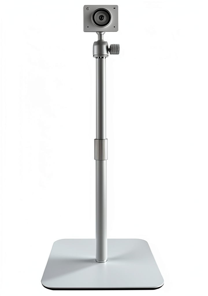 Installing AceTaken White Webcam Stand Adjustable 17in on a wooden desk