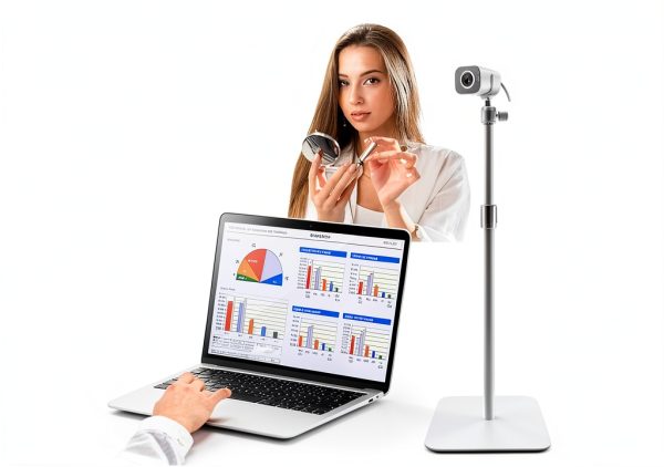 AceTaken White Webcam Stand Adjustable 17in-1