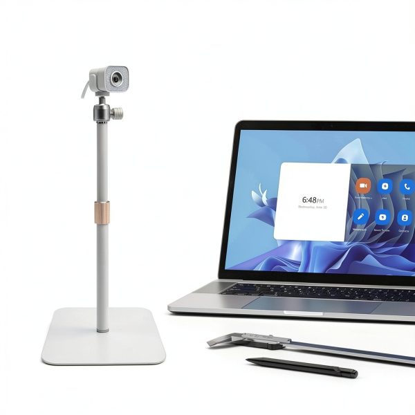 AceTaken White Webcam Stand Adjustable 17in-8