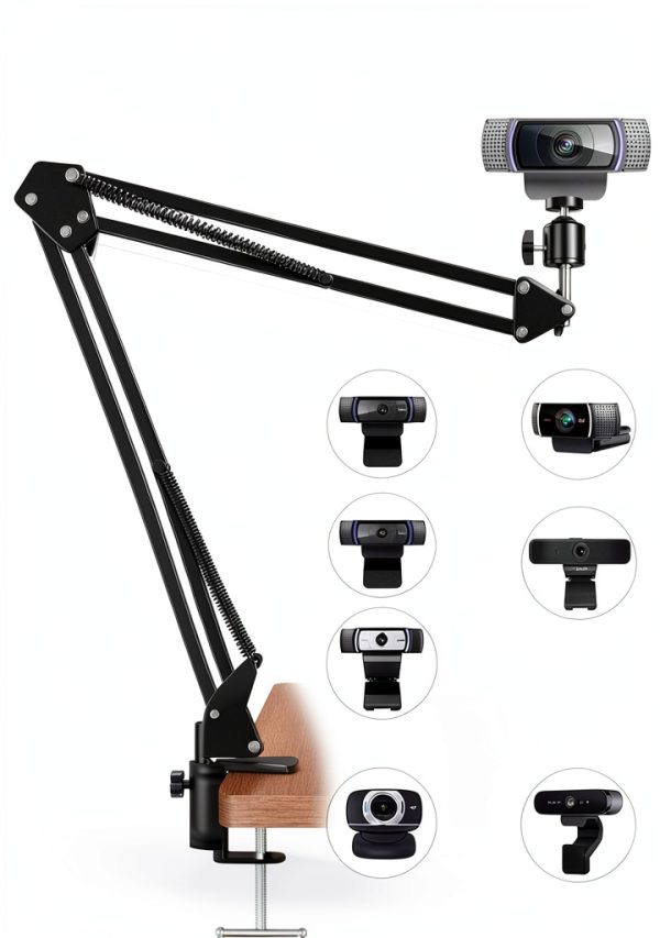 Etour Webcam Boom Arm Mount 27in Desk Clamp with 1/4‑inch Ball Head-1