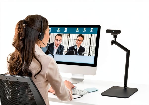 Advenza Adjustable Webcam Stand D708 Black Gimbal Mount-2