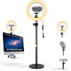 Acetaken Webcam Stand with 10" Ring Light and Magnetic Mount-0