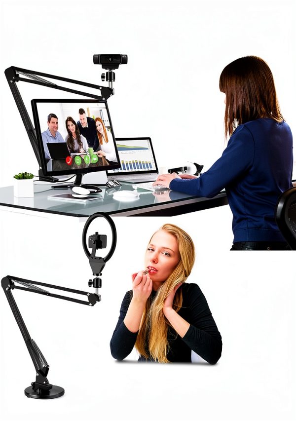 Etour Webcam Boom Arm Mount 27in Desk Clamp with 1/4‑inch Ball Head-4