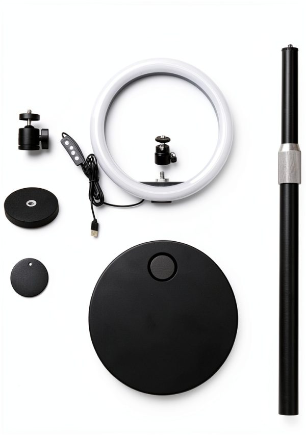 Acetaken Webcam Stand with 10" Ring Light and Magnetic Mount-5