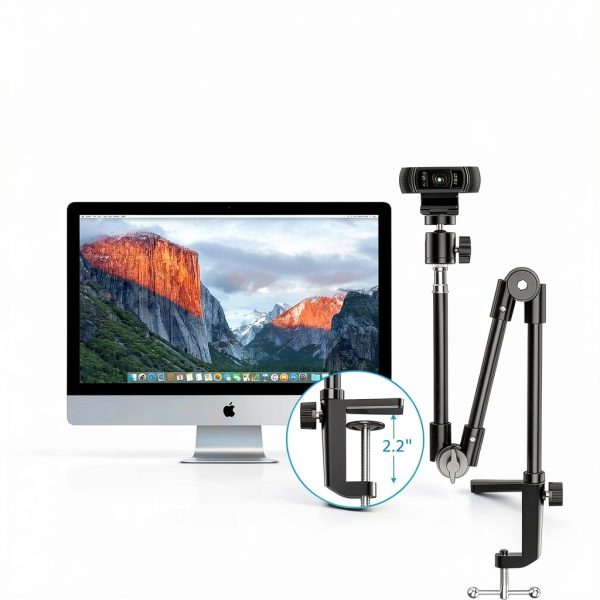 KDD Webcam Stand Aluminum Mount Black Large Model KDD-006-1