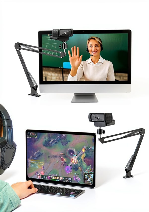 Etour Webcam Boom Arm Mount 27in Desk Clamp with 1/4‑inch Ball Head-5