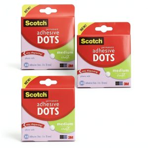 Scotch Adhesive Dots Clear 300-Count 3-Pack Permanent Photo-Safe-0