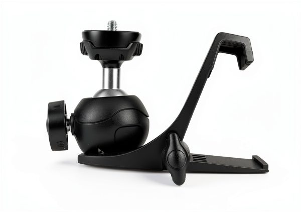 RAUBAY 【CM01】 Monitor Top Camera Mount Clamp, Hanging Webcam Stand with 1/4" Screw, Suitable for Flat-Screen Monitors, for Live Stream, Video Conferencing, YouTube, TikTok, etc.-1