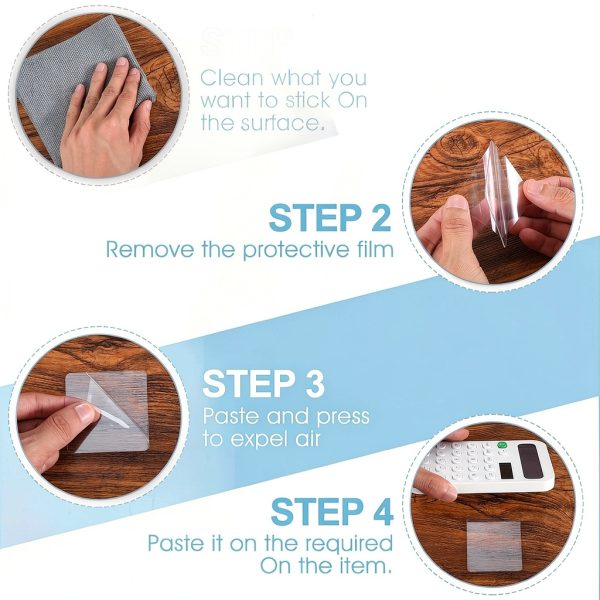 Shower Adhesive Strips Alrhso Clear Double Sided Pads 20pcs 2.4in/2in-2