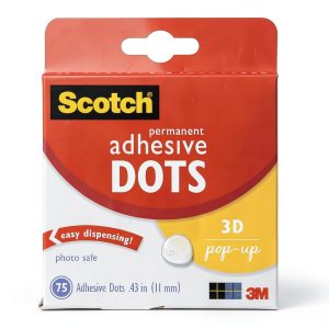 Scotch Adhesive Dots 3M Permanent Clear 75 Count for Card Making-0