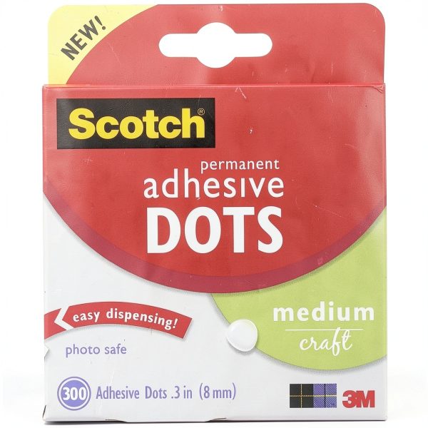 Scotch Adhesive Dots Clear 300-Count 3-Pack Permanent Photo-Safe-1