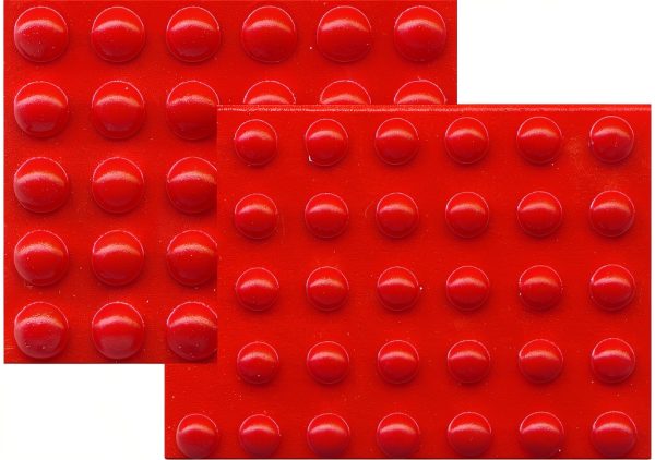 Bump Dots Mixed Small and Medium Round Orange Red 60 Pack by MaxiAids-0