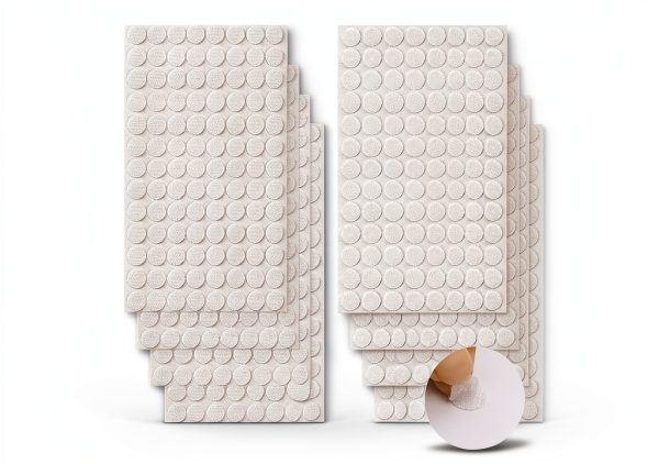 HTVRONT Self Adhesive Dots 1008pcs Nylon Hook Loop 0.39in White-0