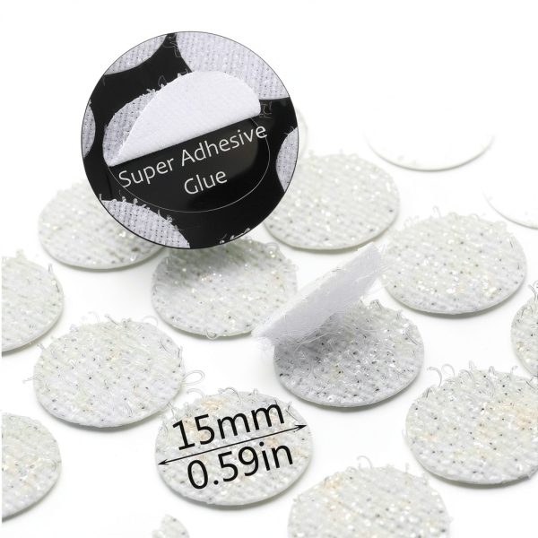 1560 Pcs Hook and Loop Dots Adhesive Nylon 0.59 Inch White by Adhoklop-1