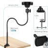 InnoGear Webcam Stand with Phone Mount, Desk Camera Arm Stands Gooseneck for Logitech Webcam BRIO 4K C960 C920 C920S C922 C922x C925e C930 C930e C615 NexiGo N60, Right Light, Gopro with 1/4" Thread-2