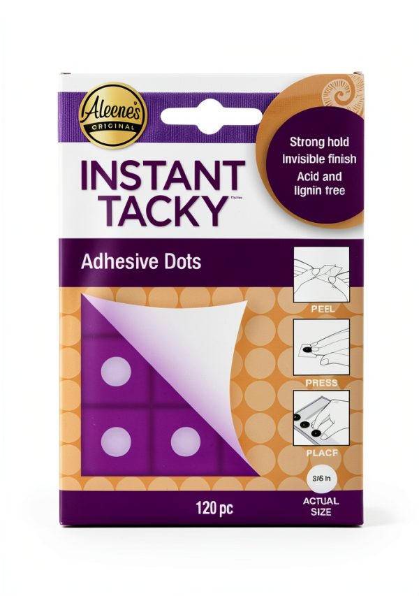 Aleene's Instant Tacky Adhesive Dots, Acid Free Glue Dots, Strong Hold, 3/8" Dots, 120 Pieces-0