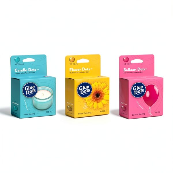 Glue Dots Double‑Sided Permanent Adhesive Dots 1/2" 3‑Pack 900 Dots-4