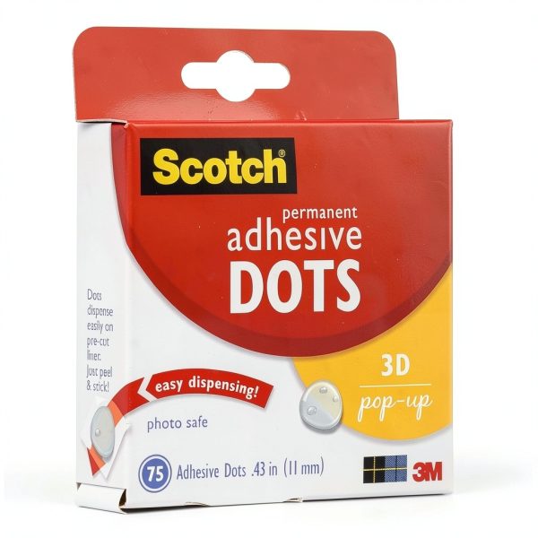 Scotch Adhesive Dots 3M Permanent Clear 75 Count for Card Making-1