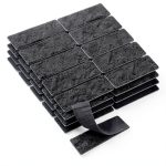 KING MOUNTAIN 1x3 Inch Hook and Loop Strips, 20 Sets Nylon Self Adhesive Tape, Double Sided Strong Back Adhesive Tape and Dots for Office, Home and Crafting, Heavy Duty, Black-0