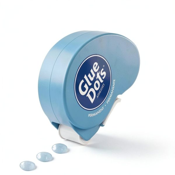Glue Dots Permanent Double-Sided Dispenser 3/8" Blue-Tinted 200 Dots-0