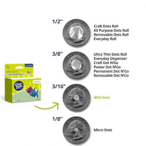 Glue Dots, Mini Dots Value Pack, Double-Sided, 3/16", 600 Dots, DIY Craft Glue Tape, Sticky Adhesive Glue Points, Liquid Hot Glue Alternative, Clear-4