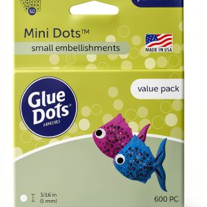 Glue Dots, Mini Dots Value Pack, Double-Sided, 3/16", 600 Dots, DIY Craft Glue Tape, Sticky Adhesive Glue Points, Liquid Hot Glue Alternative, Clear-0