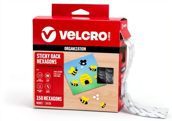 Velcro Sticky Back Hexagons 150pk 3/4 in Nature‑Inspired Adhesive Dots-0