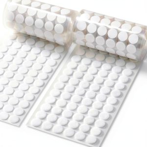 1000 Pcs (500 Pairs) 0.59inch Diameter Hook and Loop Fastener Self Adhesive Round Circle Sticky Sticker Dots for Arts and Crafts School Classroom Home and Office Use, White-0