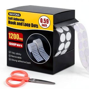 1200Pcs 0.59'' Self Adhesive Dots,Hook and Loop Dots,Nylon Sticky Back Coins,Diameter Strong Self Adhesive Coins for Classroom,Office,Home,DIY-0