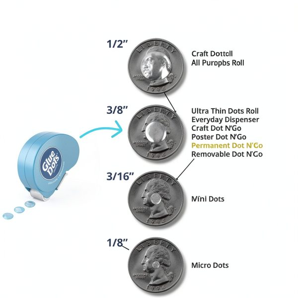 Glue Dots Permanent Double-Sided Dispenser 3/8" Blue-Tinted 200 Dots-4