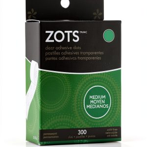 iCraft Zots Clear Adhesive Dots, Medium, 3/8" Diameter x 1/64" Thick, 300 Count, Model:37-84-0