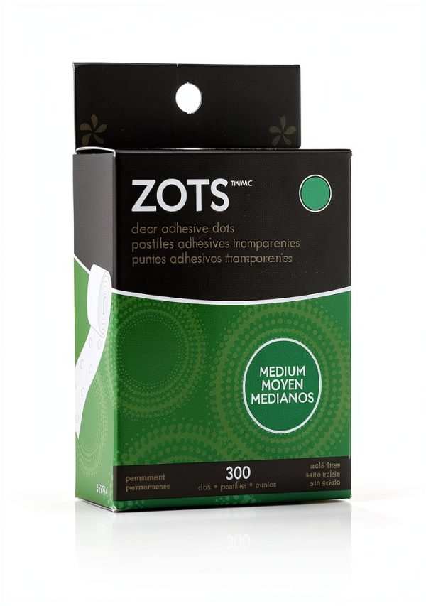 iCraft Zots Clear Adhesive Dots, Medium, 3/8" Diameter x 1/64" Thick, 300 Count, Model:37-84-0