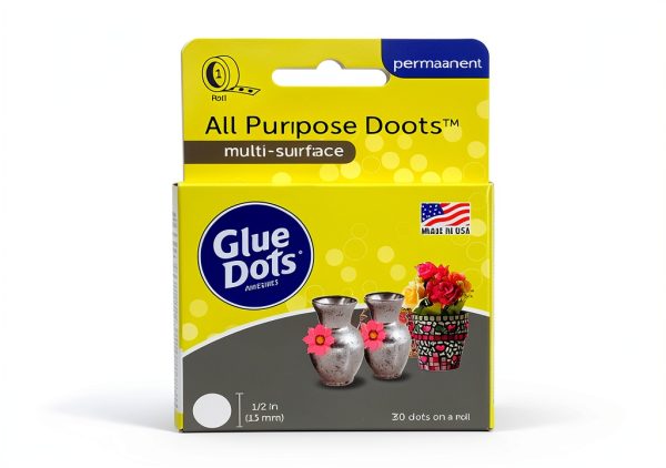 Glue Dots, All Purpose Dots, Permanent, Multi-Surface, Double-Sided, 1/2", .5 Inch, 900 Dots, DIY Craft Glue Tape, Sticky Adhesive Glue Points, Liquid Hot Glue Alternative, Clear, 3 Pack-0