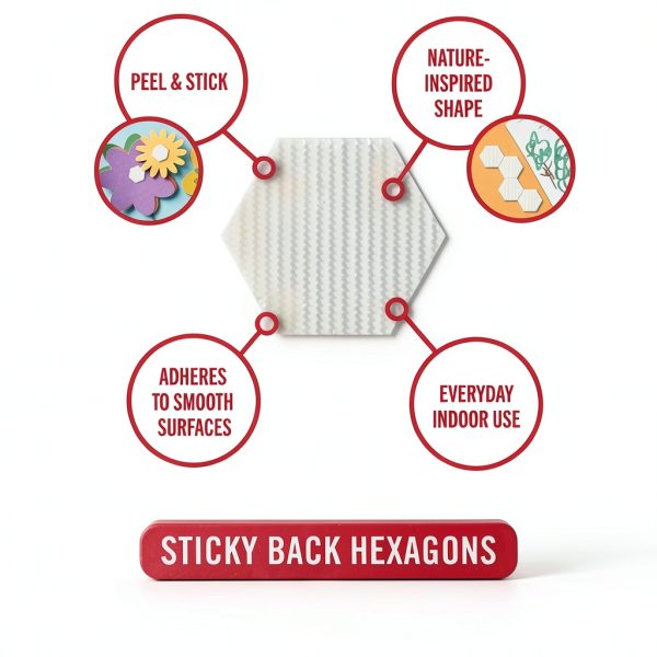Velcro Sticky Back Hexagons 150pk 3/4 in Nature‑Inspired Adhesive Dots-1